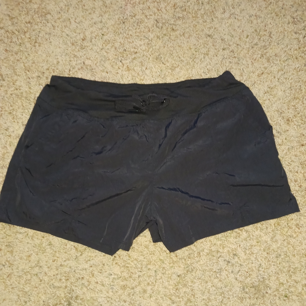 RBX, Women's Athletic Shorts, Black, Size L/G, Tie Waistband